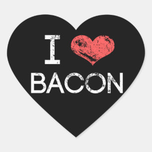Noodlijdende "I Love Bacon" hart Stickers