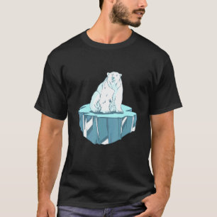 Noodlijdende ijsbeer gestrand op ijsberg klimaat t-shirt