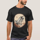 Noodlijdende illustratie van een ruimteraketschip t-shirt (Voorkant)