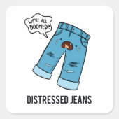 Noodlijdende Jeans Mode Pun Sticker (Voorkant)