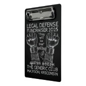 "Noodlijdende" juridische verdediging fondsenwervi Mini Klembord (Angled2)