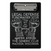 "Noodlijdende" juridische verdediging fondsenwervi Mini Klembord (Voorkant)