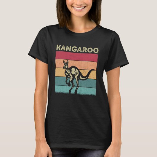 Noodlijdende Kangoeroe Lover Jongens Meisjes Retro T-shirt (Voorkant)