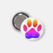 Noodlijdende Kleurrijke Hond Pawprint Magneet (Voorkant / Achterkant)