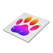 Noodlijdende Kleurrijke Hond Pawprint Tegeltje (Zijkant)