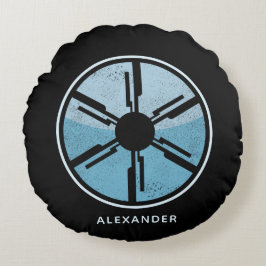 Noodlijdende Kosmische Ruimte Blauw Ombre SciFi Fu Rond Kussen