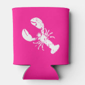 Noodlijdende kreeft print op roze Fun Seafood Blikjeskoeler (Achterkant)