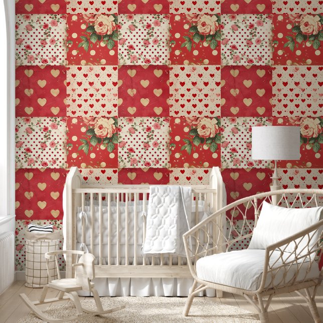  Noodlijdende Look  Shabby Chic Floral Behang (Kinderen)