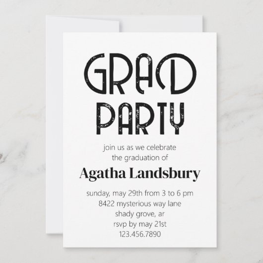 Noodlijdende moderne middelbare school afstudeerfe kaart (Voorkant)