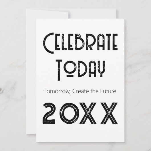 Noodlijdende moderne middelbare school afstudeerfe kaart (Achterkant)