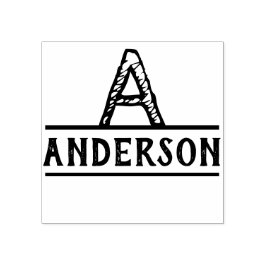 Noodlijdende Monogram Inktstempel Modern Rubberstempel