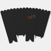 Noodlijdende naam Popcorn Box (Zwart & Roest) Bedankdoosjes (Ongevouwen)