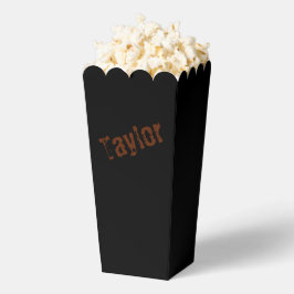 Noodlijdende naam Popcorn Box (Zwart & Roest) Bedankdoosjes