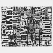 Noodlijdende namen gekopieerd op Modern Black&Whit Fleece Deken (Voorkant (Horizontaal))