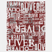 Noodlijdende namen gekopieerd op Modern Dark-Red Fleece Deken (Voorkant)