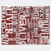 Noodlijdende namen gekopieerd op Modern Dark-Red Fleece Deken (Voorkant (Horizontaal))