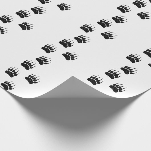 Noodlijdende oude papieren print zwart Beren poten Cadeaupapier (Hoek)