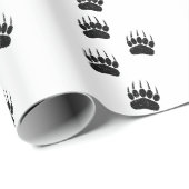 Noodlijdende oude papieren print zwart Beren poten Cadeaupapier (Rol Hoek)