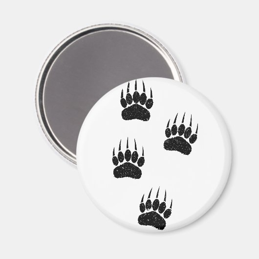 Noodlijdende oude papieren print zwart Beren poten Magneet (Voorkant / Achterkant)