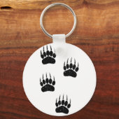 Noodlijdende oude papieren print zwart Beren poten Sleutelhanger (Achterkant)