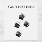 Noodlijdende oude papieren print zwart Beren poten Wijn Etiket (Enkel label)