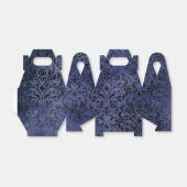 Noodlijdende Paarse en Zwarte Damast Bedankdoosjes (Uitgevouwen)