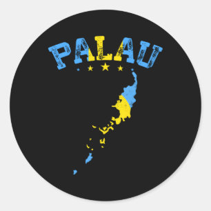 Noodlijdende Palau Vlag Patriottisch Ronde Sticker