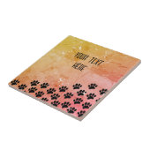 Noodlijdende papieren puppy poot afdrukken tegeltje (Zijkant)