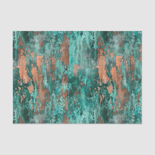 Noodlijdende Patina Copper  Metal look Tissuepapier