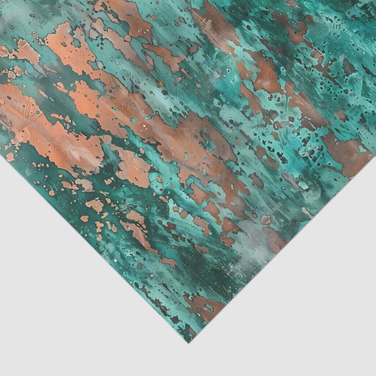 Noodlijdende Patina Copper  Metal look Tissuepapier (Detail)