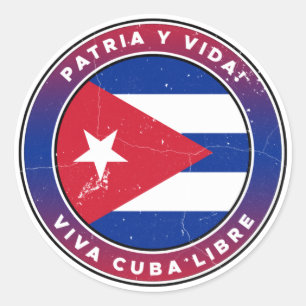 Noodlijdende  Patria y Vida Viva Cuba Libre Ronde Sticker