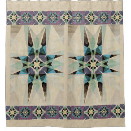 Noodlijdende Perzische Ster Waterverf Kaleidescope Douchegordijn