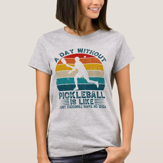 Noodlijdende Pickleball - Retro Pickleball T-shirt (Voorkant)