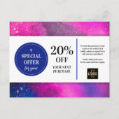 Noodlijdende Pink Magenta Waterverf Coupon Korting Briefkaart (Voorkant)