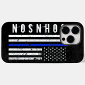 Noodlijdende Politie Stijl Amerikaanse Vlag Gepers Case-Mate iPhone Case (Achterkant (horizontaal))
