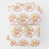 Noodlijdende poot en ronde Lijst hondenprint Inpakpapier Vel (In situ)