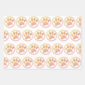 Noodlijdende poot en ronde Lijst hondenprint Inpakpapier Vel (Voorkant)