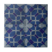 Noodlijdende Portugese Azulejo Blauw Grijs Mozaïek Tegeltje (Voorkant)