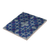 Noodlijdende Portugese Azulejo Blauw Grijs Mozaïek Tegeltje (Zijkant)