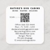 *~* Noodlijdende QR AP49 Bloemen Pastel Hout Vierkante Visitekaartje (Achterkant)