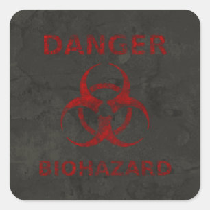 Noodlijdende Red Biohazard Warning Sticker
