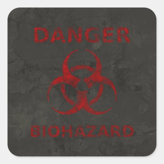 Noodlijdende Red Biohazard Warning Sticker (Voorkant)