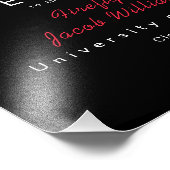 Noodlijdende Red Thin Line American Flag Afstudere Foto Afdruk (Hoek)