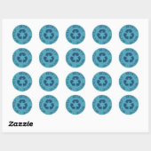 Noodlijdende Reduce Reuse Recyclen Sticker (blauw) (Vel)