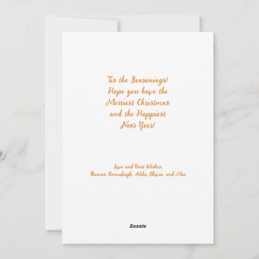 Noodlijdende Retro BBQ Kerstgroet : Maroon Feestdagenkaart (Achterkant)