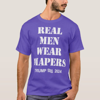Noodlijdende Retro Echte Mannen Draag Luiers 202 T-shirt