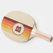 Noodlijdende Retro Striped Dark met Initiaal Tafeltennisbatje (Zijkant)