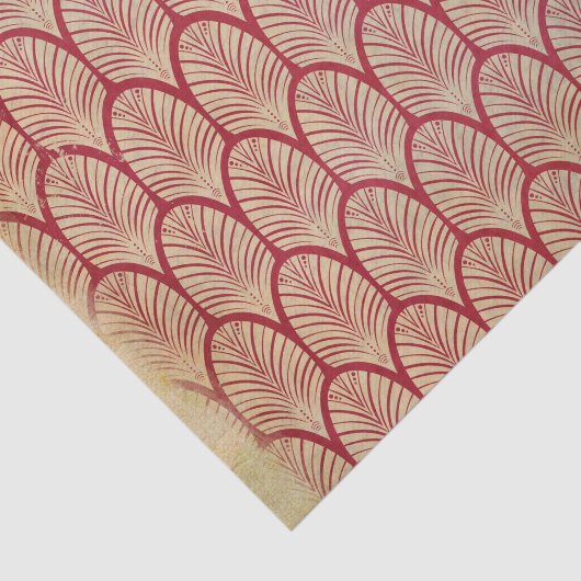 Noodlijdende Rode Art Deco Tissuepapier (Detail)