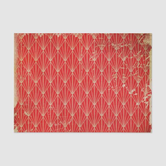 Noodlijdende Rode Art Deco Tissuepapier (Voorkant)