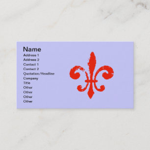 noodlijdende rode fleur de lis, visitekaartje